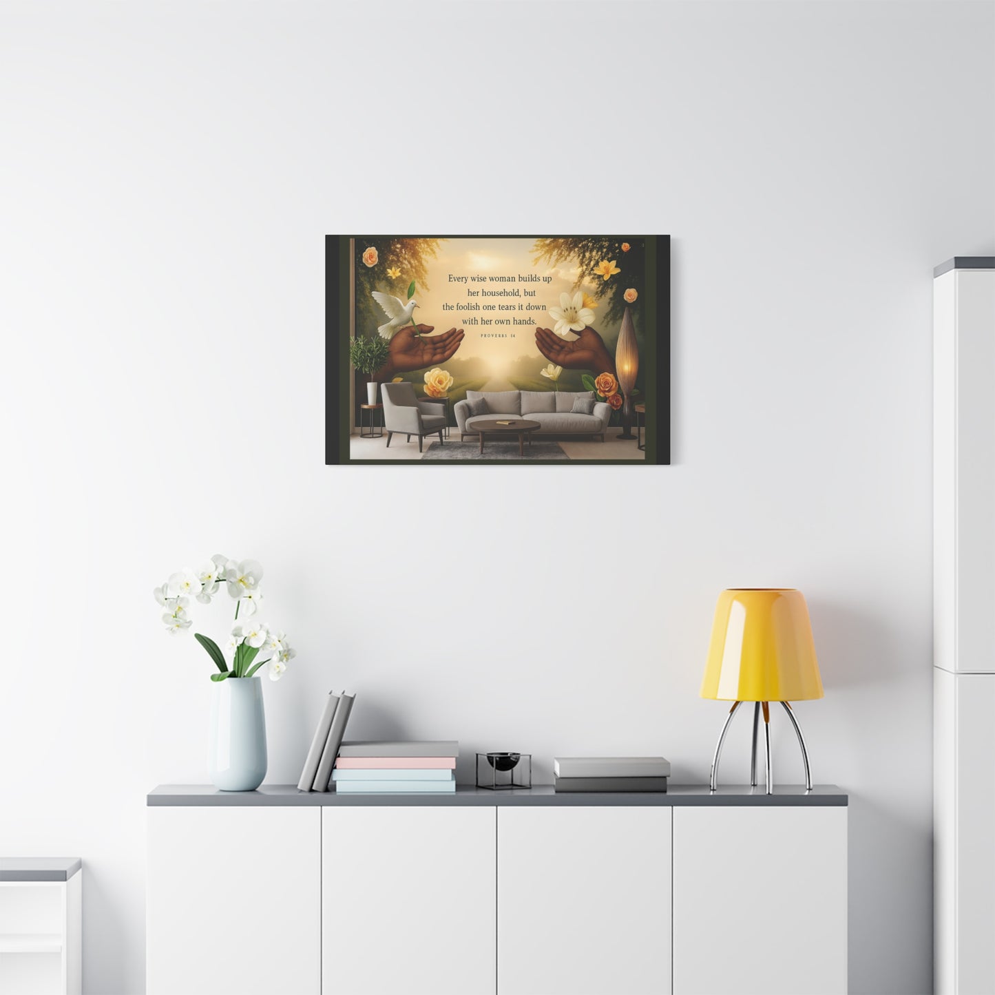 A Wise Woman Proverb 14 Inspirational Canvas Wall Art by Grace Canvas