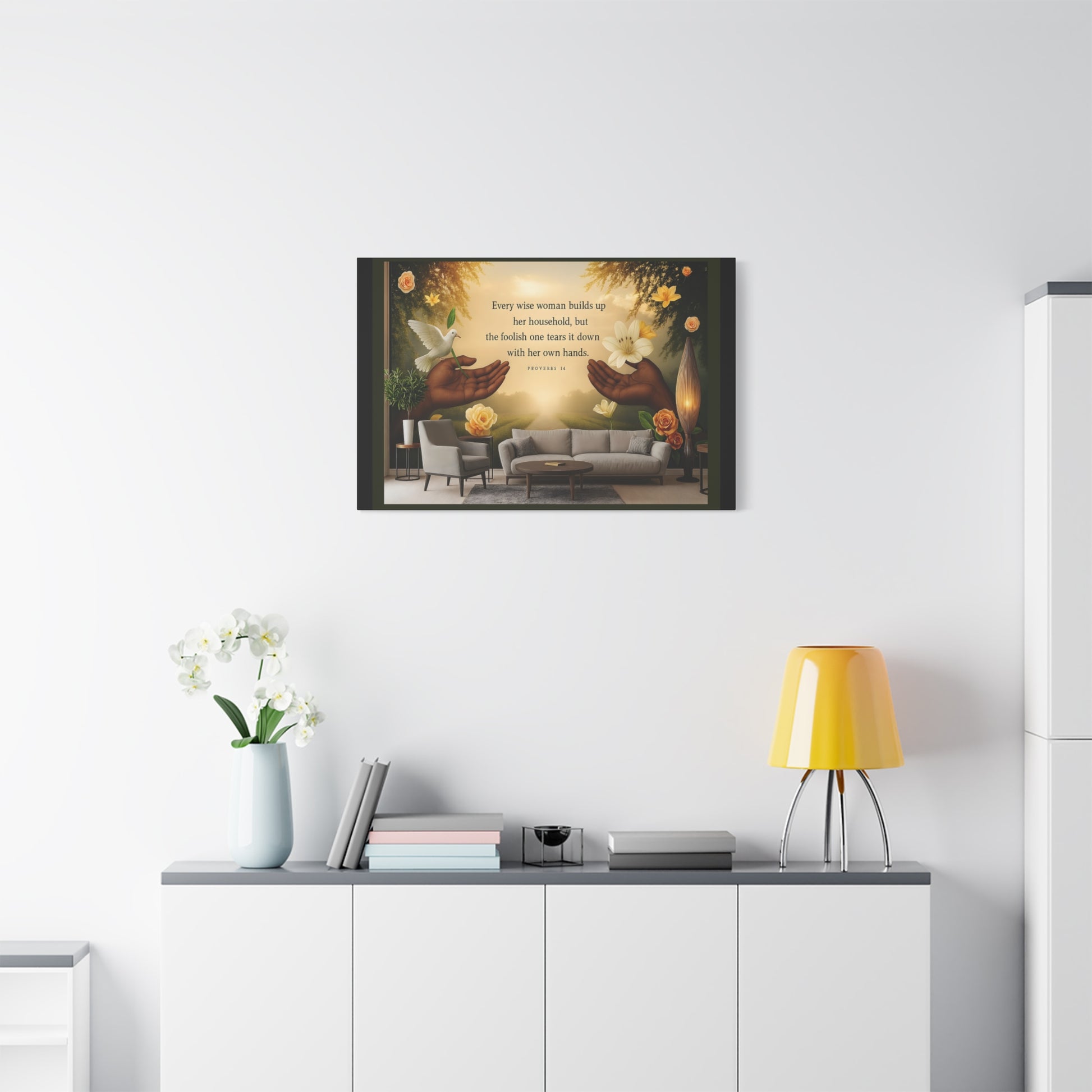 A Wise Woman Proverb 14 Inspirational Canvas Wall Art by Grace Canvas