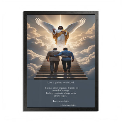 Father and Son Framed Memorial Wall Art by Grace Canvas Shop