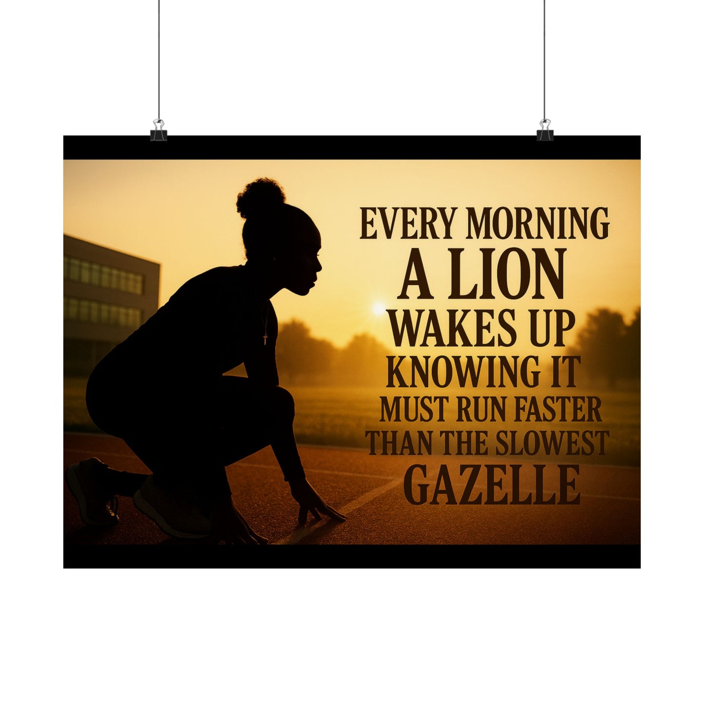 Motivational Poster — "Every Morning a Lion Wakes Up" Matte Print