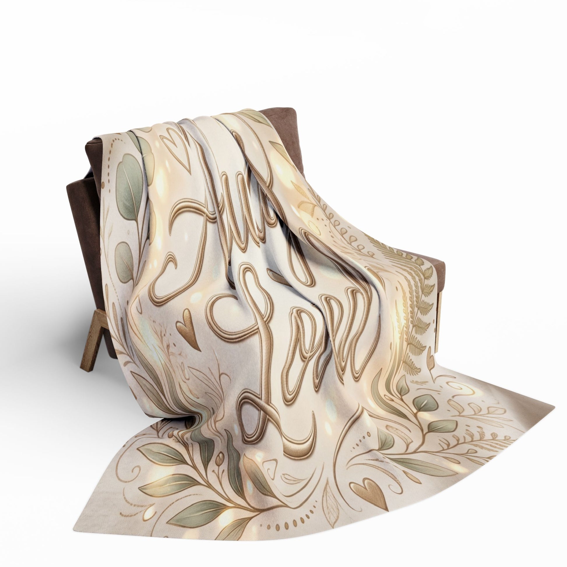 Always Loved Fleece Blanket with Floral Wreath Design