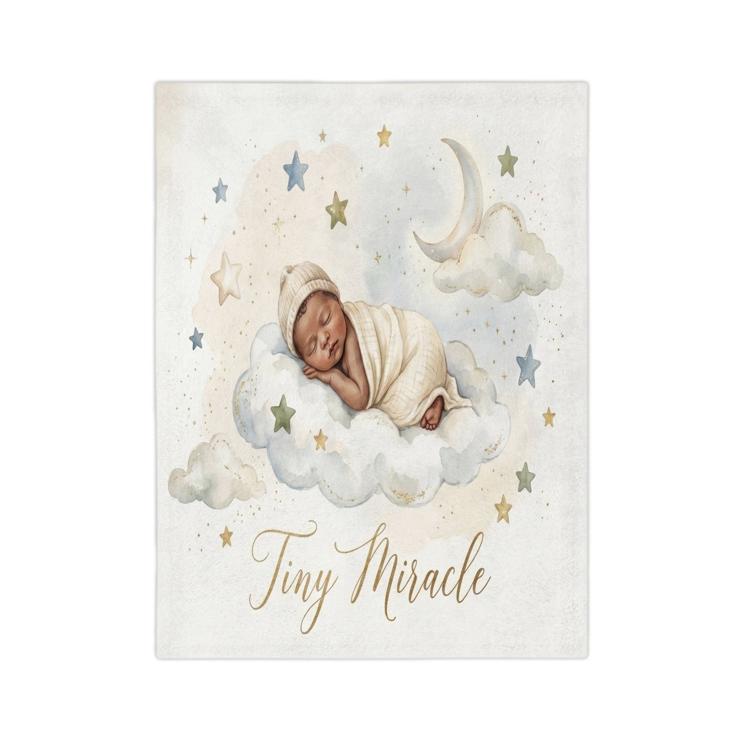 Tiny Miracle Baby Blanket — Velveteen Microfiber Newborn Swaddle Throw