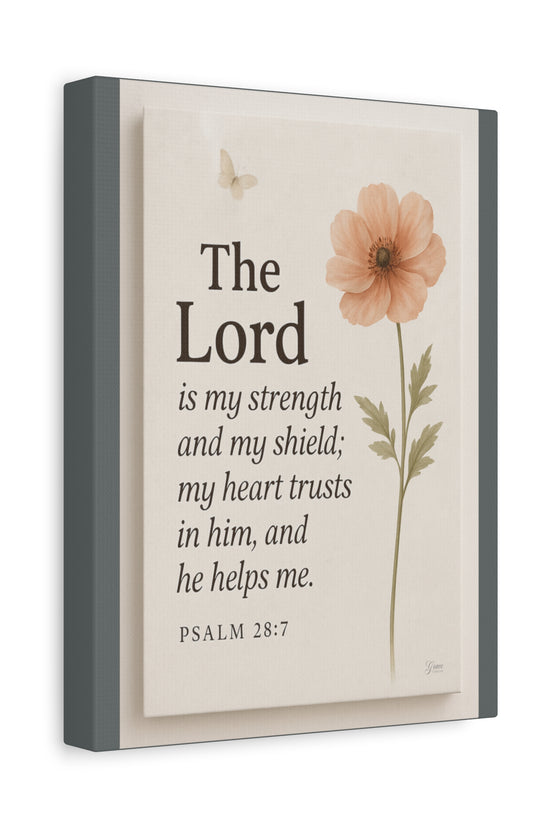The Lord is My Strength Inspirational Wall Art by Grace Canvas