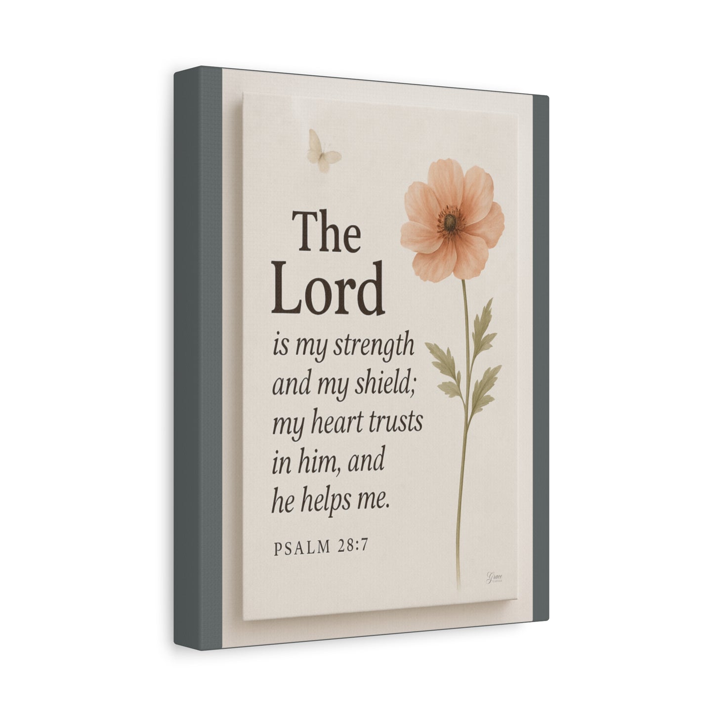 The Lord is My Strength Inspirational Wall Art by Grace Canvas