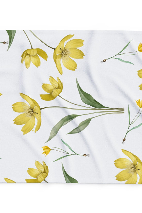 Yellow Watercolor Tulip Throw by Printify