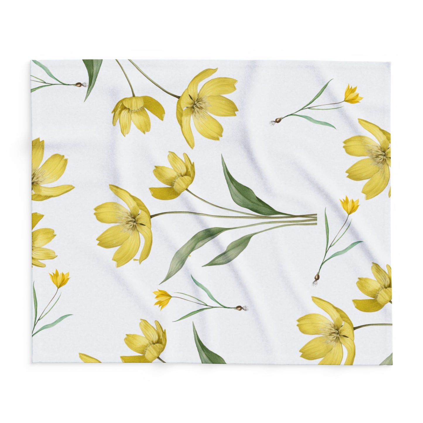 Yellow Watercolor Tulip Throw by Printify