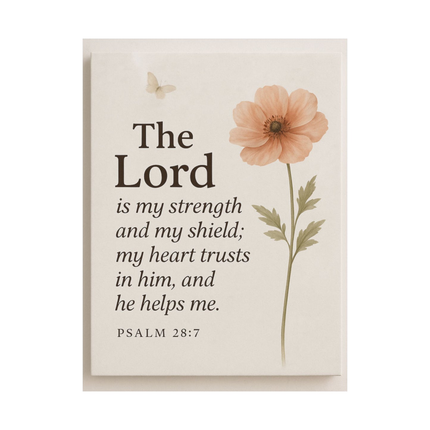 Psalm 28:7 Framed Poster — The Lord Is My Strength Inspirational Wall Art