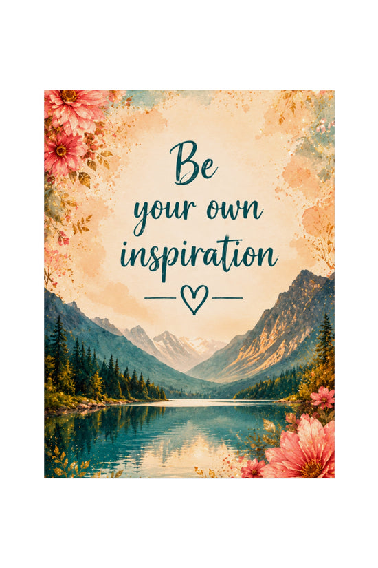 Be Your Own Inspiration Mountain Lake Wall Art Inspirational Art Poster