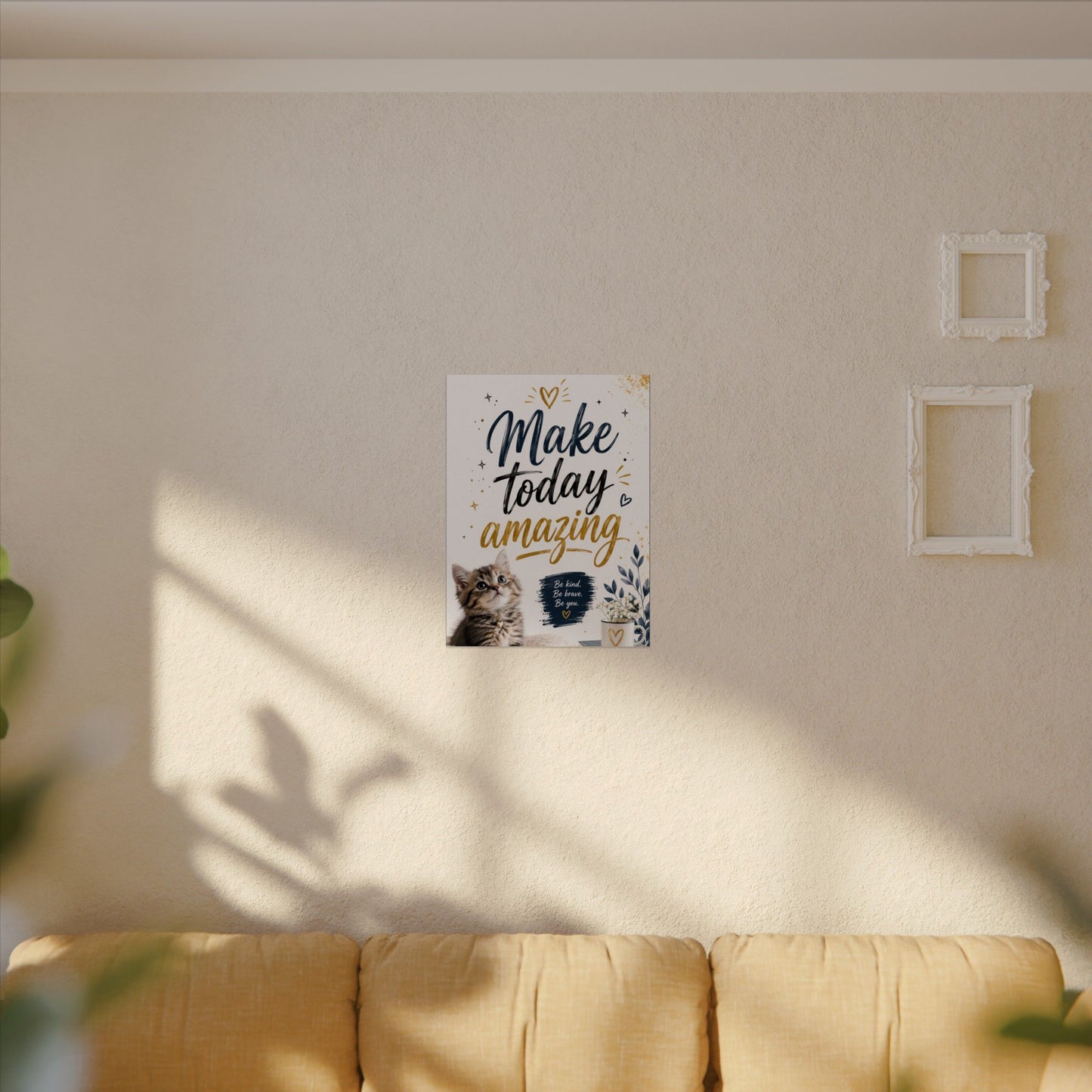 Make Today Amazing Cute Kitten Poster — Inspirational Watercolor Wall Art
