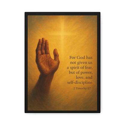2 Timothy 1:7 Prayer Quote Religious Canvas Wall Art by Grace Canvas.shop