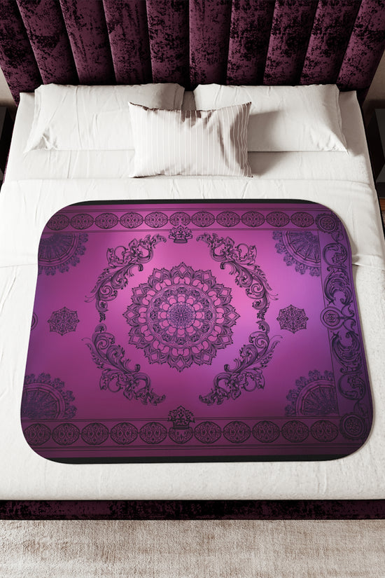 Cozy Mandala Sherpa Throw Blanket by Grace Canvas Shop