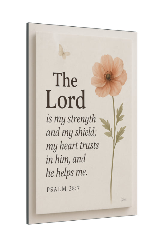 The Lord is My Strength Inspirational Wall Art by Grace Canvas
