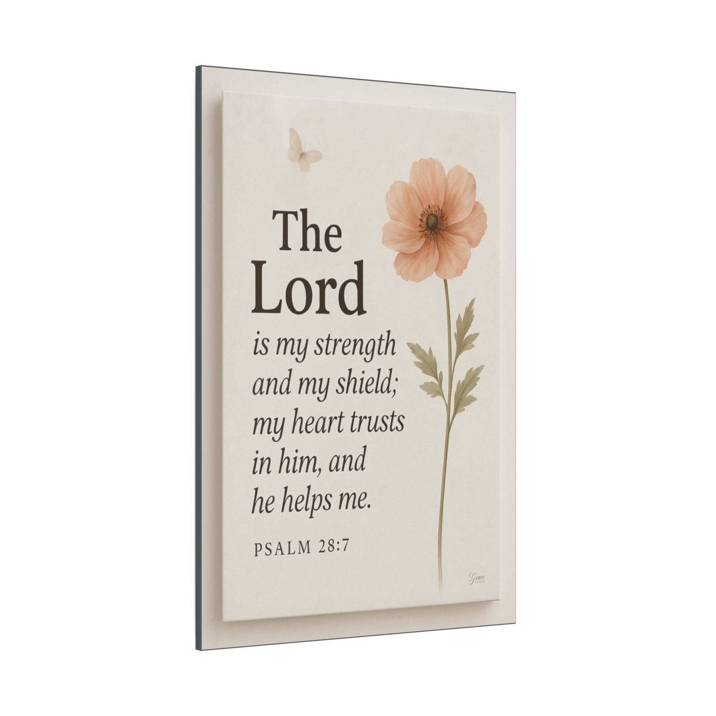 The Lord is My Strength Inspirational Wall Art by Grace Canvas