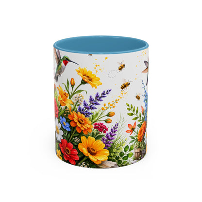 Floral Hummingbird Coffee Mug 11/15oz by Grace Canvas Shop