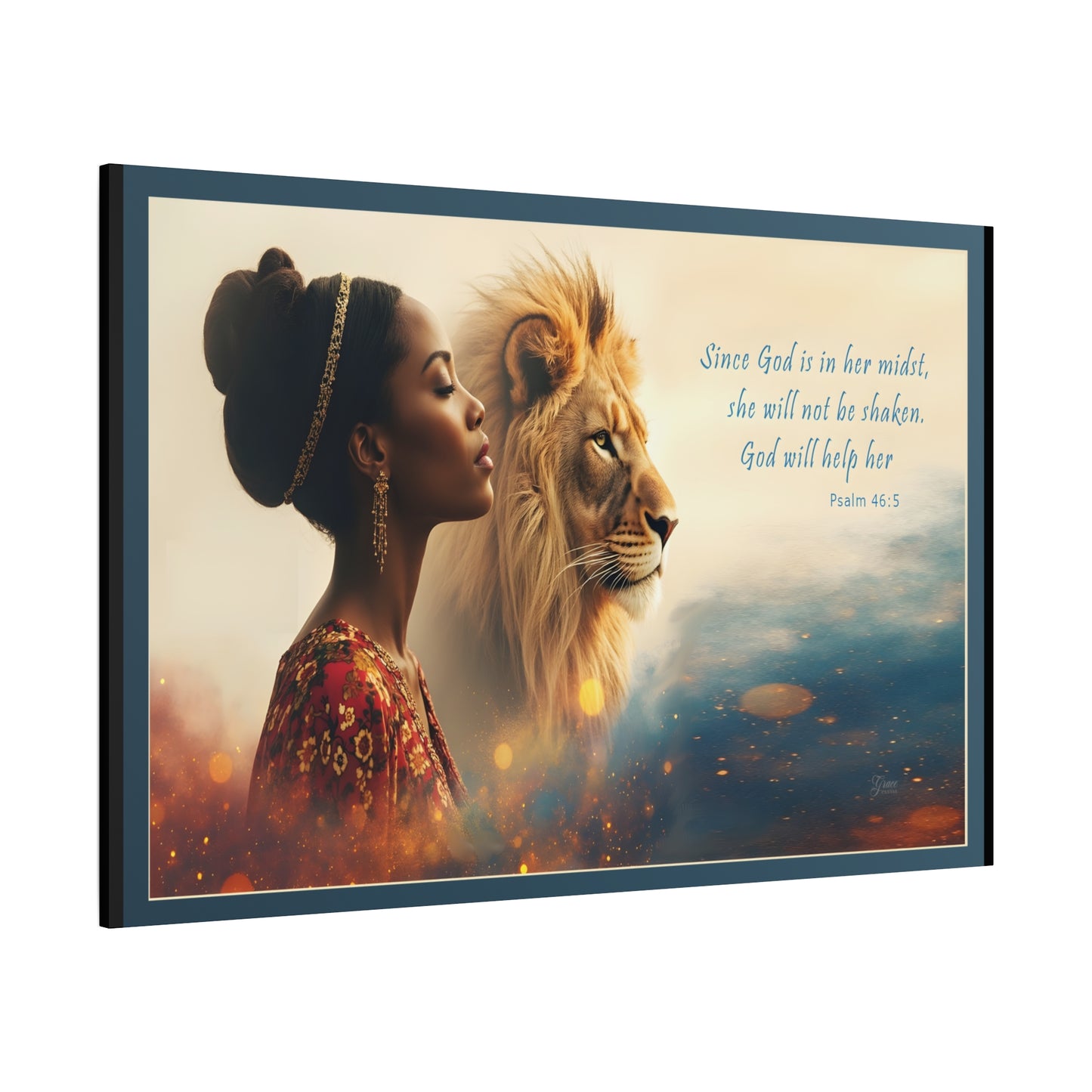 She Will Not Be Shaken Psalm 46:5 Inspirational Wall Print by Grace Canvas