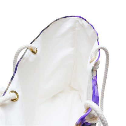 Floral Weekender Bag – Purple & Yellow Watercolor Flower Travel Tote