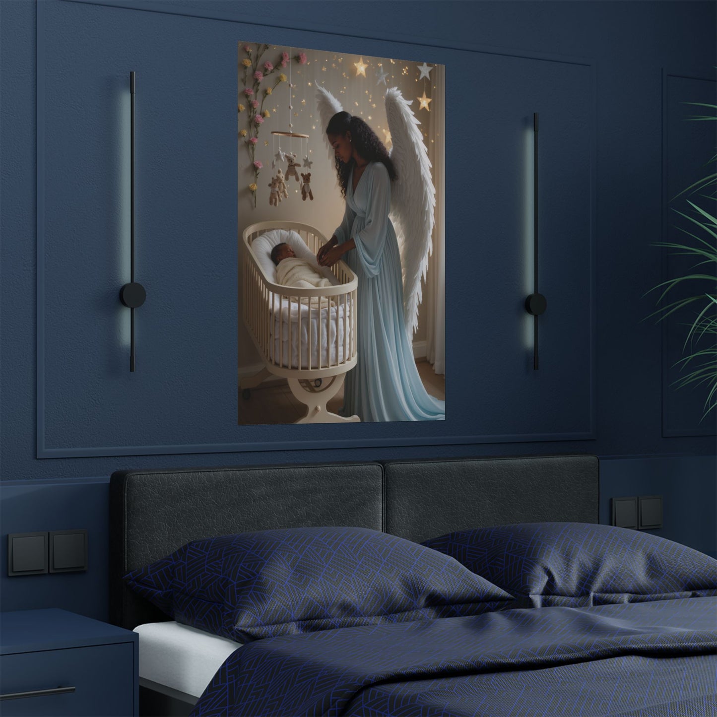 Nursery Angel Poster — Satin 300gsm Wall Art by Grace Canvas Shop