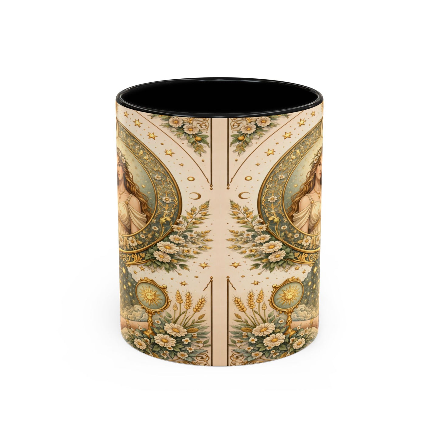 Celestial Gemini Vintage Art Nouveau Coffee Mug