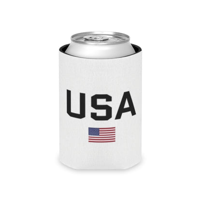 Patriotic USA Flag Can Cooler in White