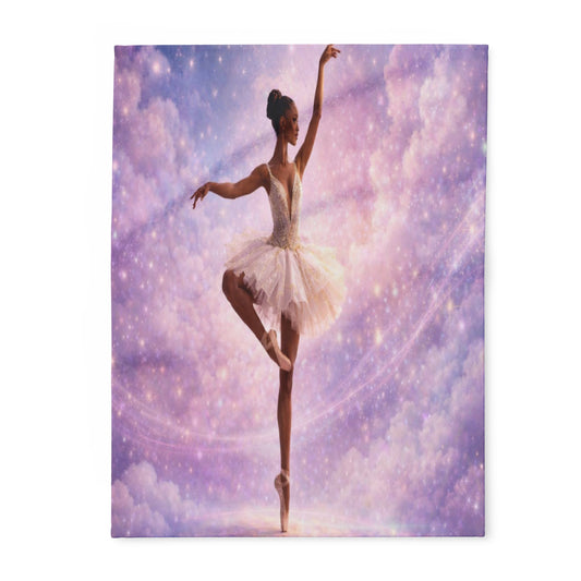 Ballet Dream Fleece Blanket — Ethereal Ballerina in Pink Galaxy