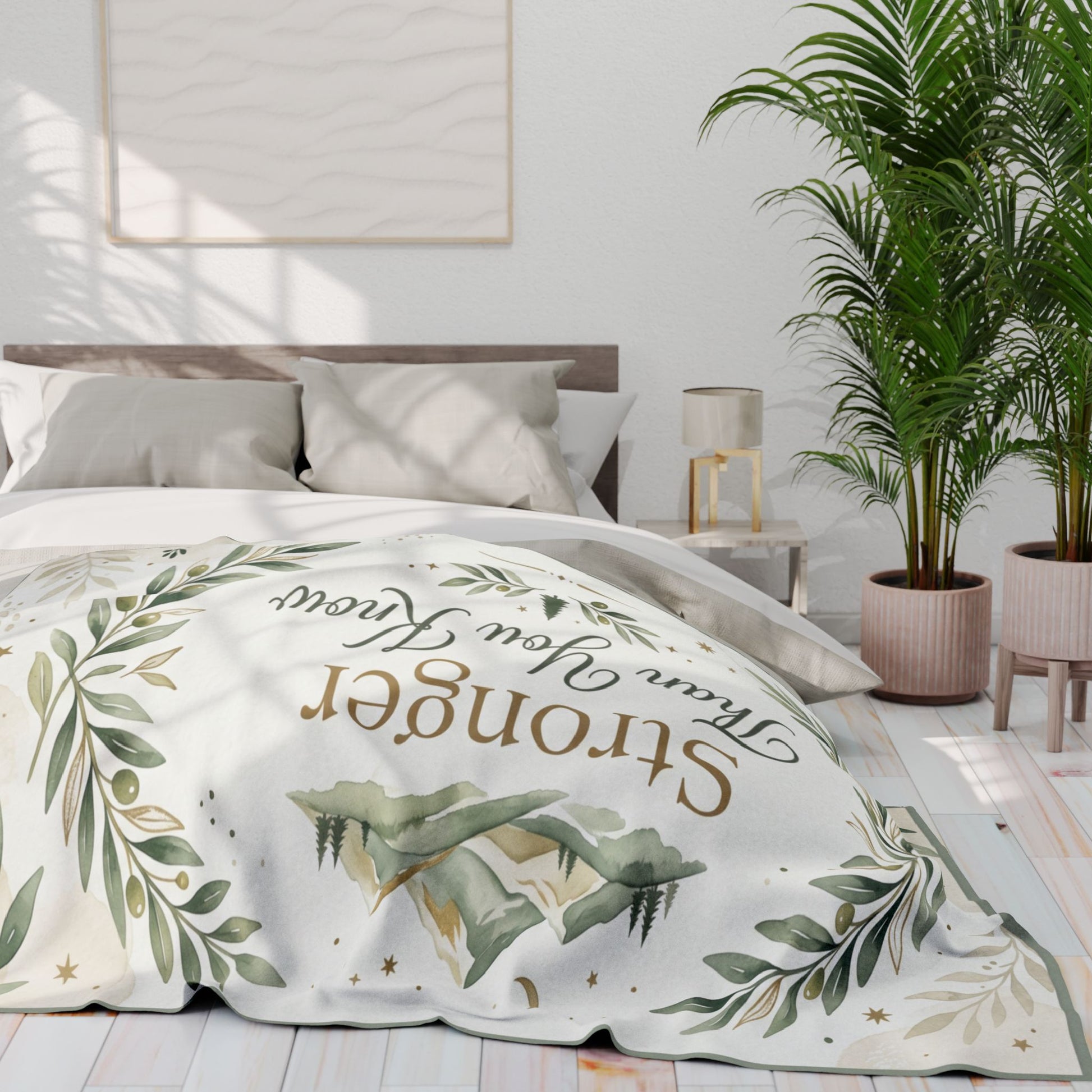 Inspirational 'Stronger Than You Know' Fleece Blanket