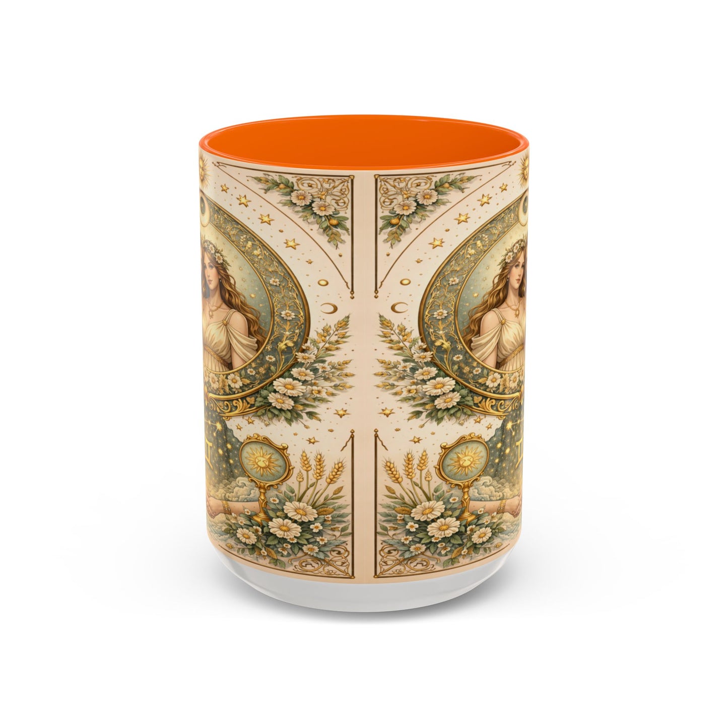 Celestial Gemini Vintage Art Nouveau Coffee Mug