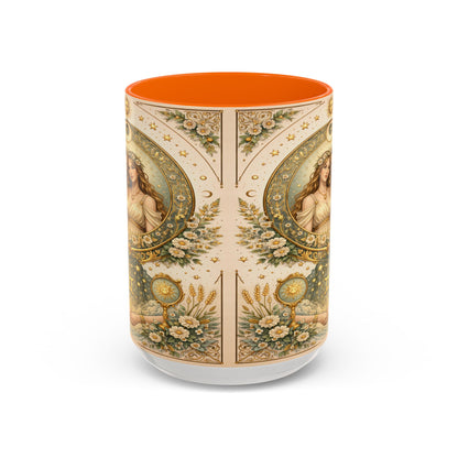 Celestial Gemini Vintage Art Nouveau Coffee Mug