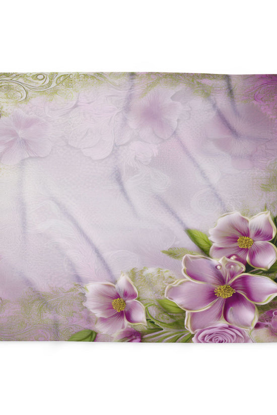 Floral Pink Vintage Fleece Blanket