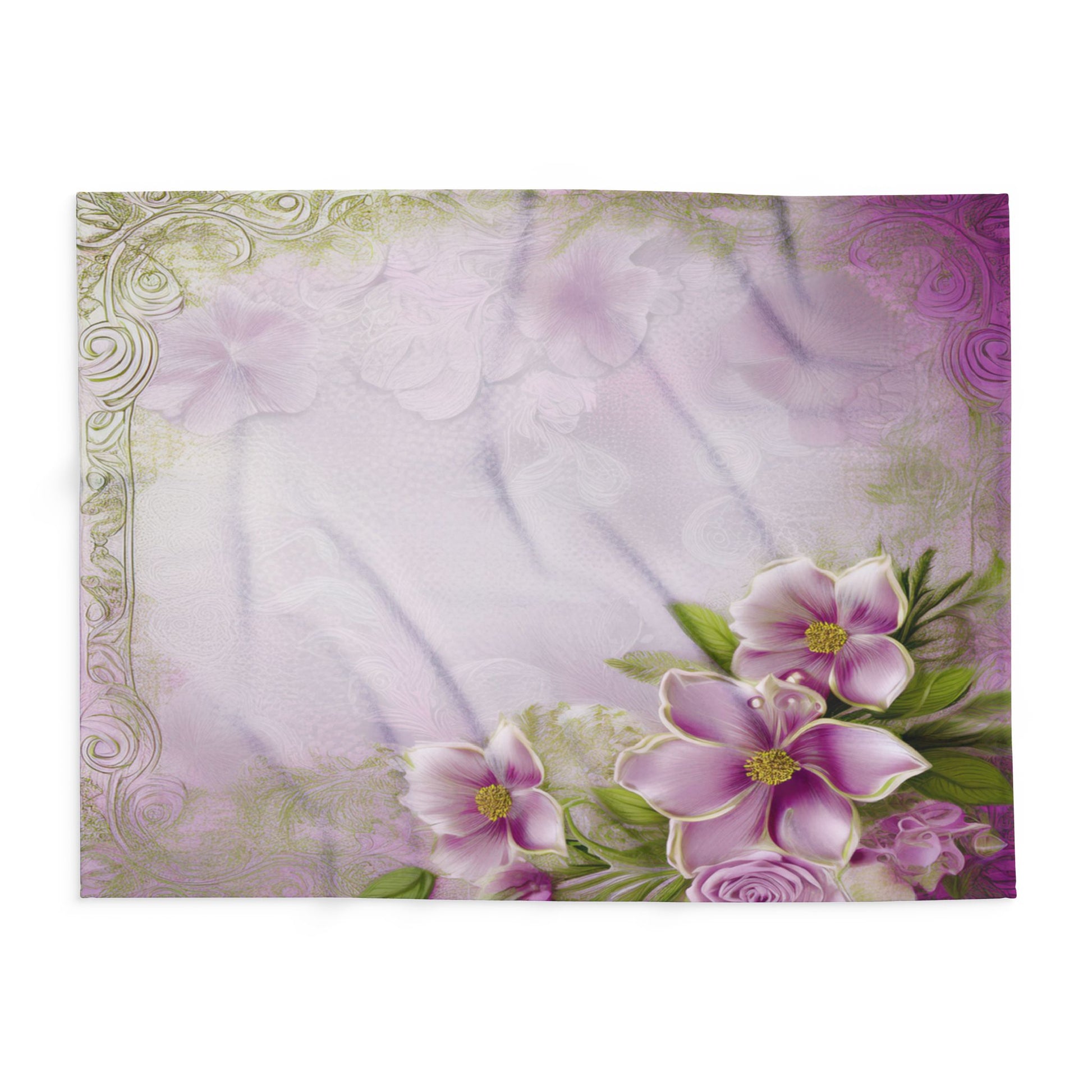 Floral Pink Vintage Fleece Blanket