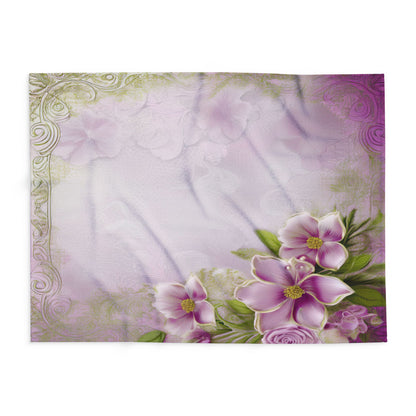 Floral Pink Vintage Fleece Blanket