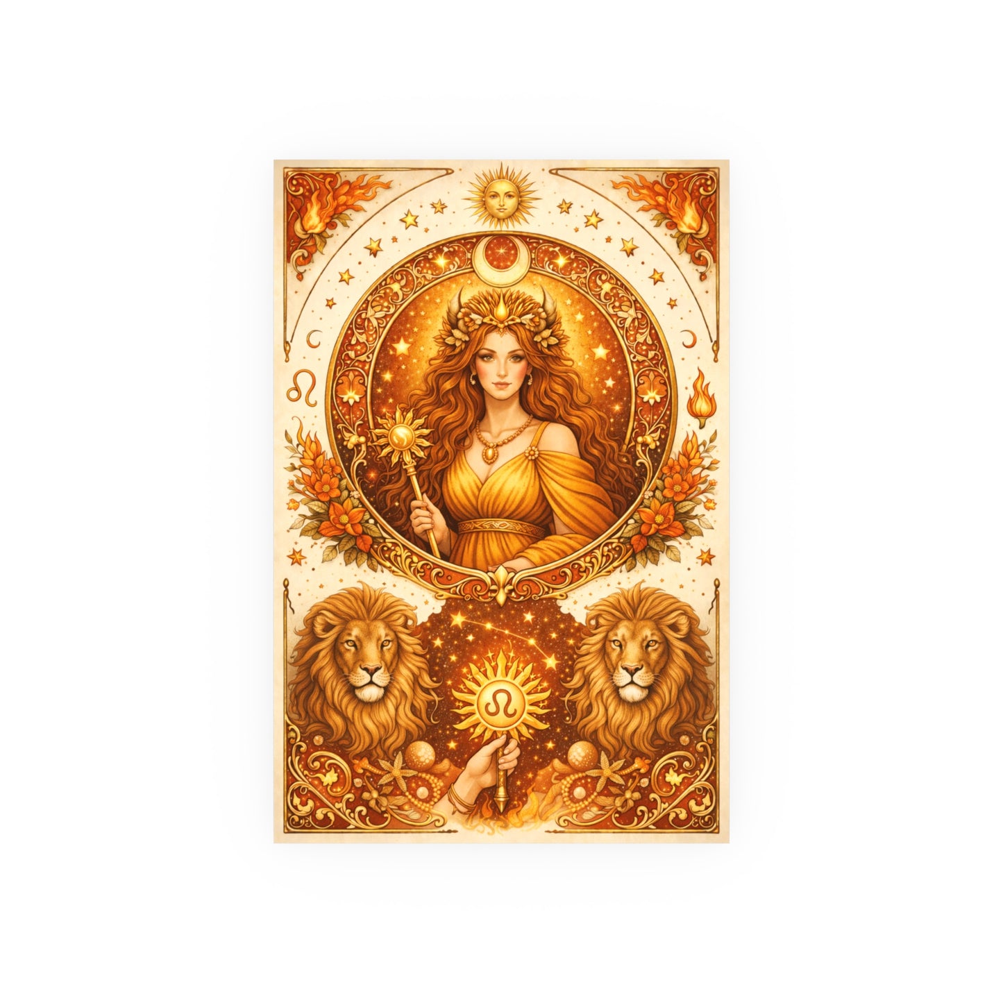 Celestial Leo Zodiac Art Poster