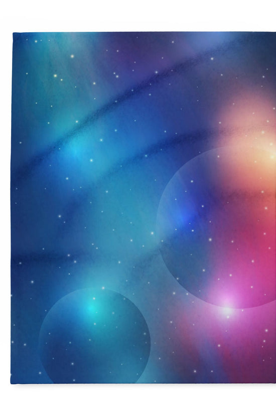 Aurora Galaxy Fleece Blanket — Colorful Northern Lights Throw by Grace Canvas Shop