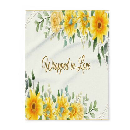 Wrapped in Love Floral Fleece Blanket — Sunflower Cozy Throw