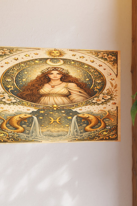 Celestial Pisces Zodiac Art Poster by Grace Canvas Shop