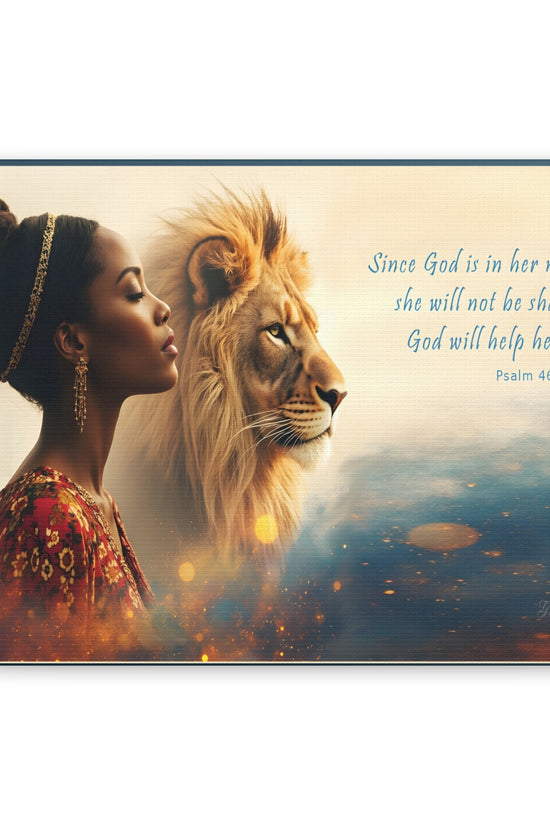 She Will Not Be Shaken Psalm 46:5 Inspirational Wall Print by Grace Canvas