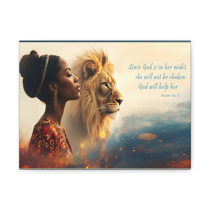 She Will Not Be Shaken Psalm 46:5 Inspirational Wall Print by Grace Canvas