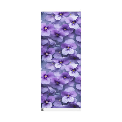 Floral Violet Pansy Wrapping Paper Roll — Purple Pansy Gift Wrap for Mother’s Day & Birthdays