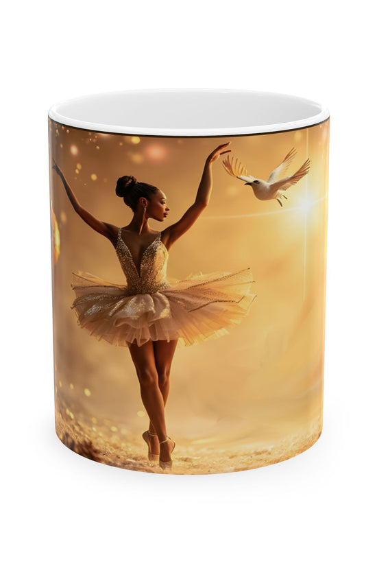 Elegant Ballerina Ceramic Mug by Grace Canvas.shop