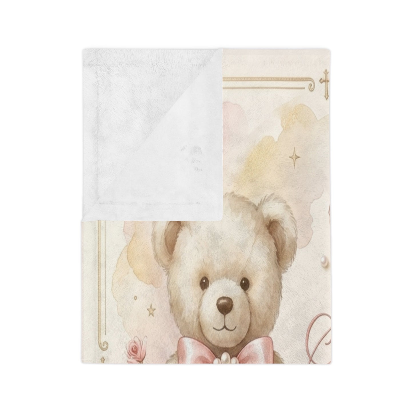 Baby Blanket — 'Sweet Girl of Grace' Velveteen Microfiber Teddy Blanket