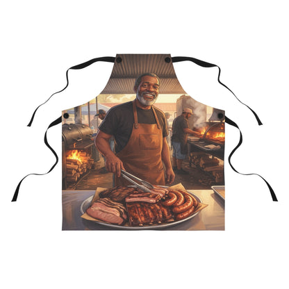 BBQ Pitmaster Apron — Grilling Chef Apron with Smiling Pitmaster Design