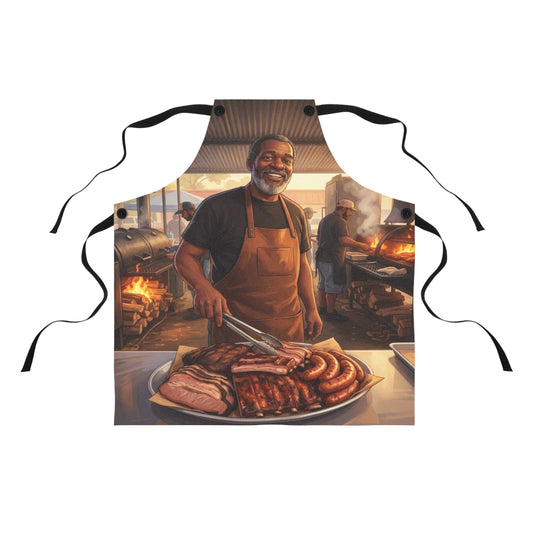 BBQ Pitmaster Apron — Grilling Chef Apron with Smiling Pitmaster Design