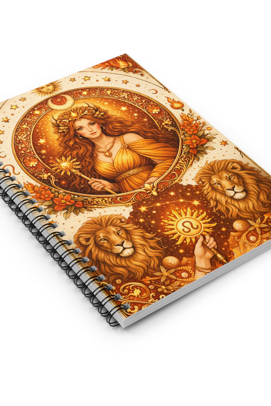 Celestial Leo Spiral Ruled Journal by Grace Canvas Shop