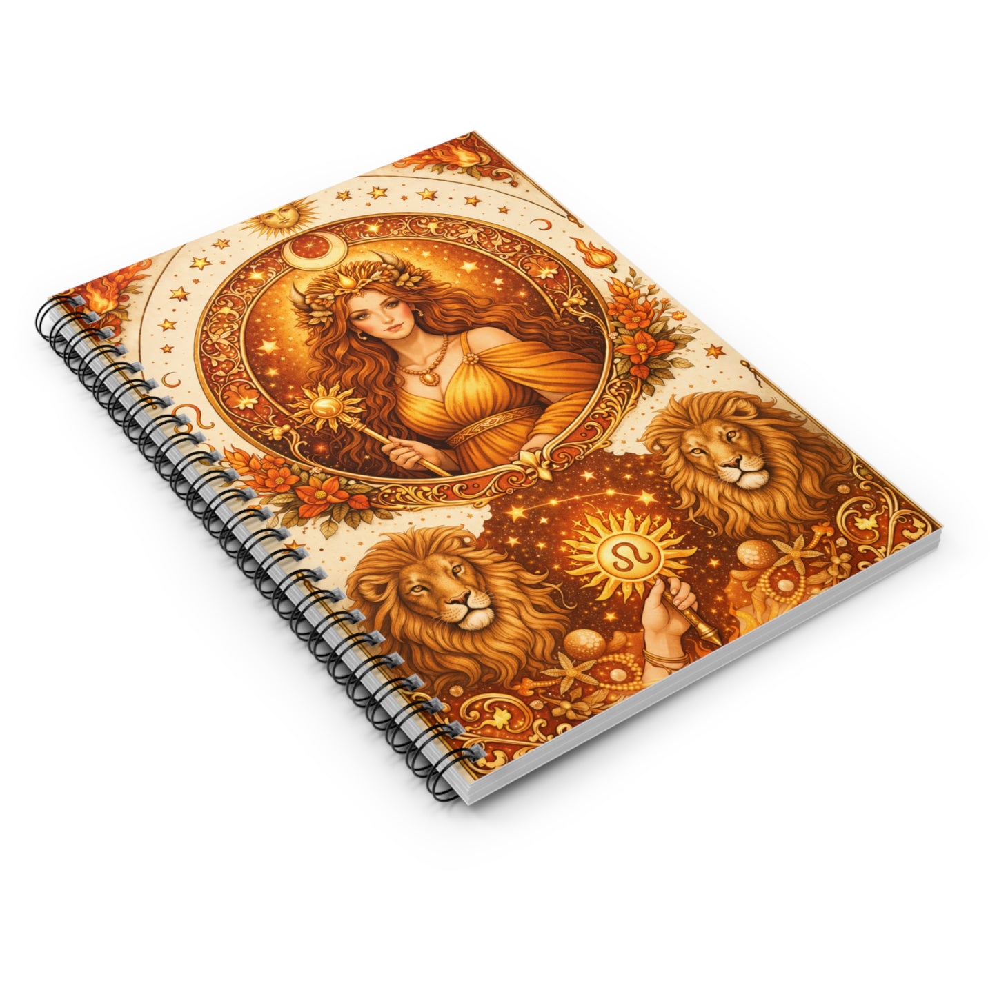Celestial Leo Spiral Ruled Journal