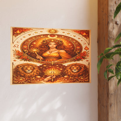 Celestial Leo Zodiac Art Poster
