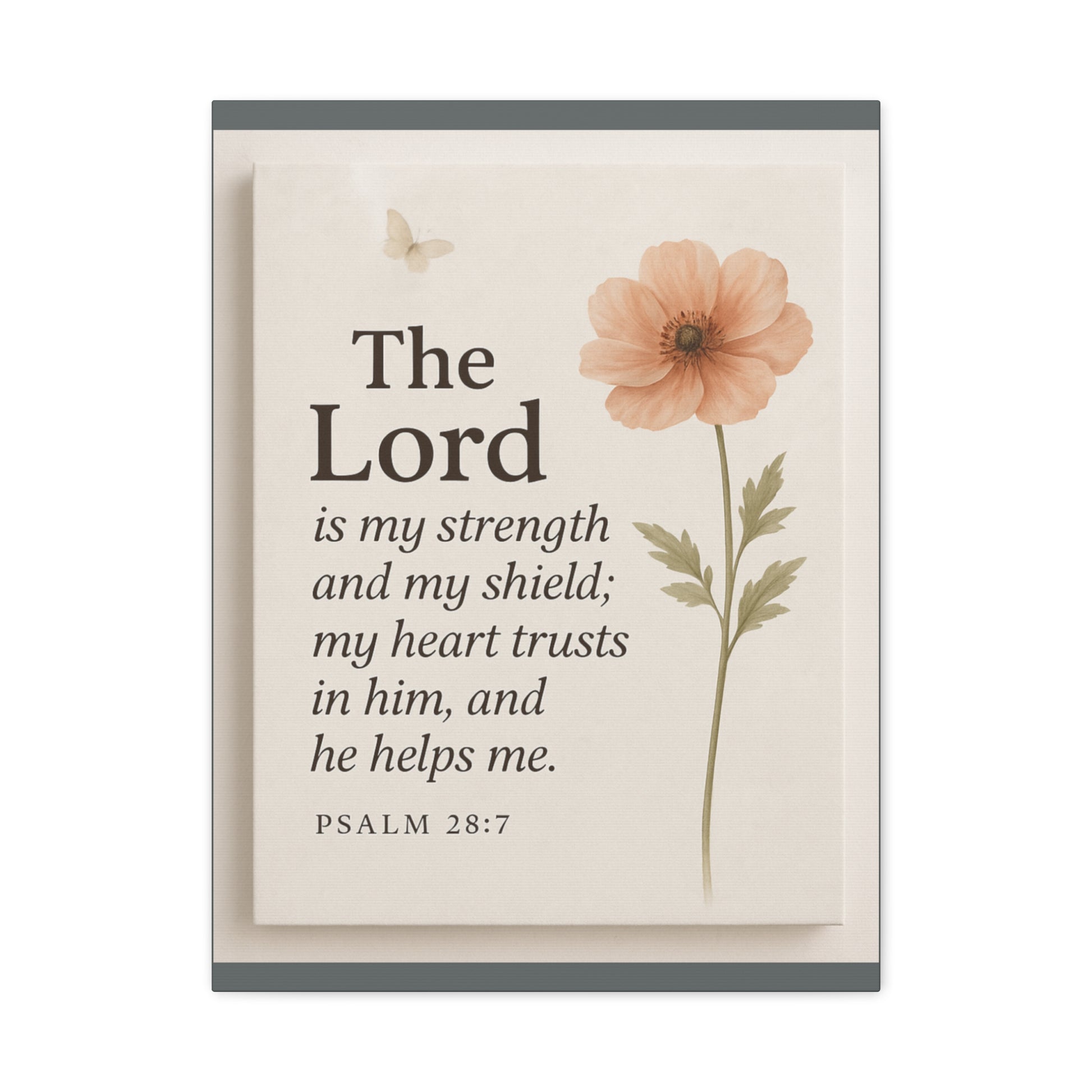 The Lord is My Strength Inspirational Wall Art by Grace Canvas