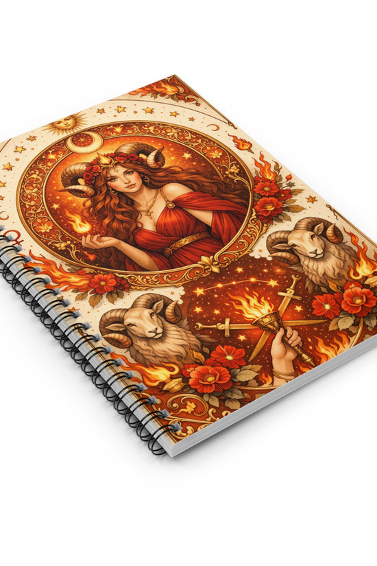 Celestial Aries Spiral Notebook - Ruled by Grace Canvas Shop