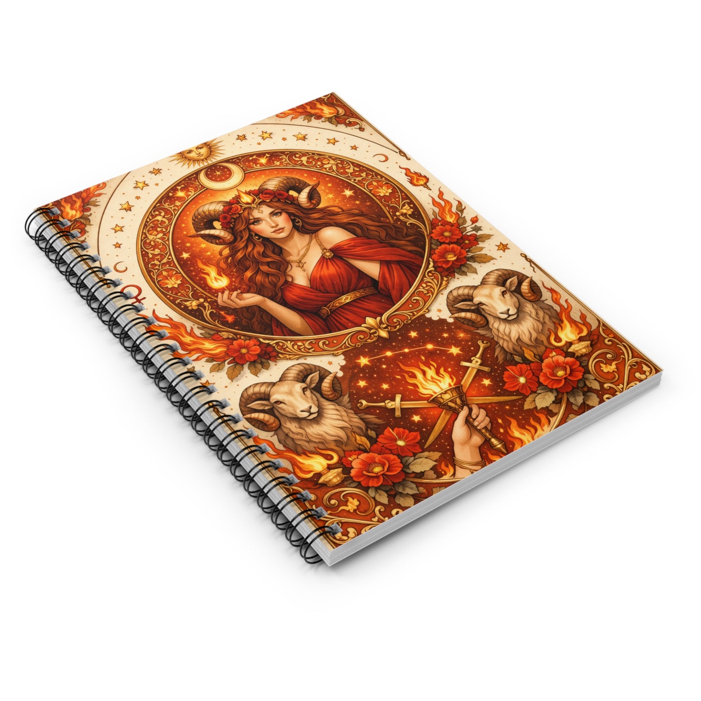 Celestial Aries Spiral Notebook - Ruled