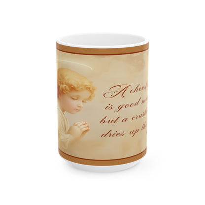 Angel Prayer Ceramic Mug  Inspirational Religious Quote Coffee Cup (11oz, 15oz)