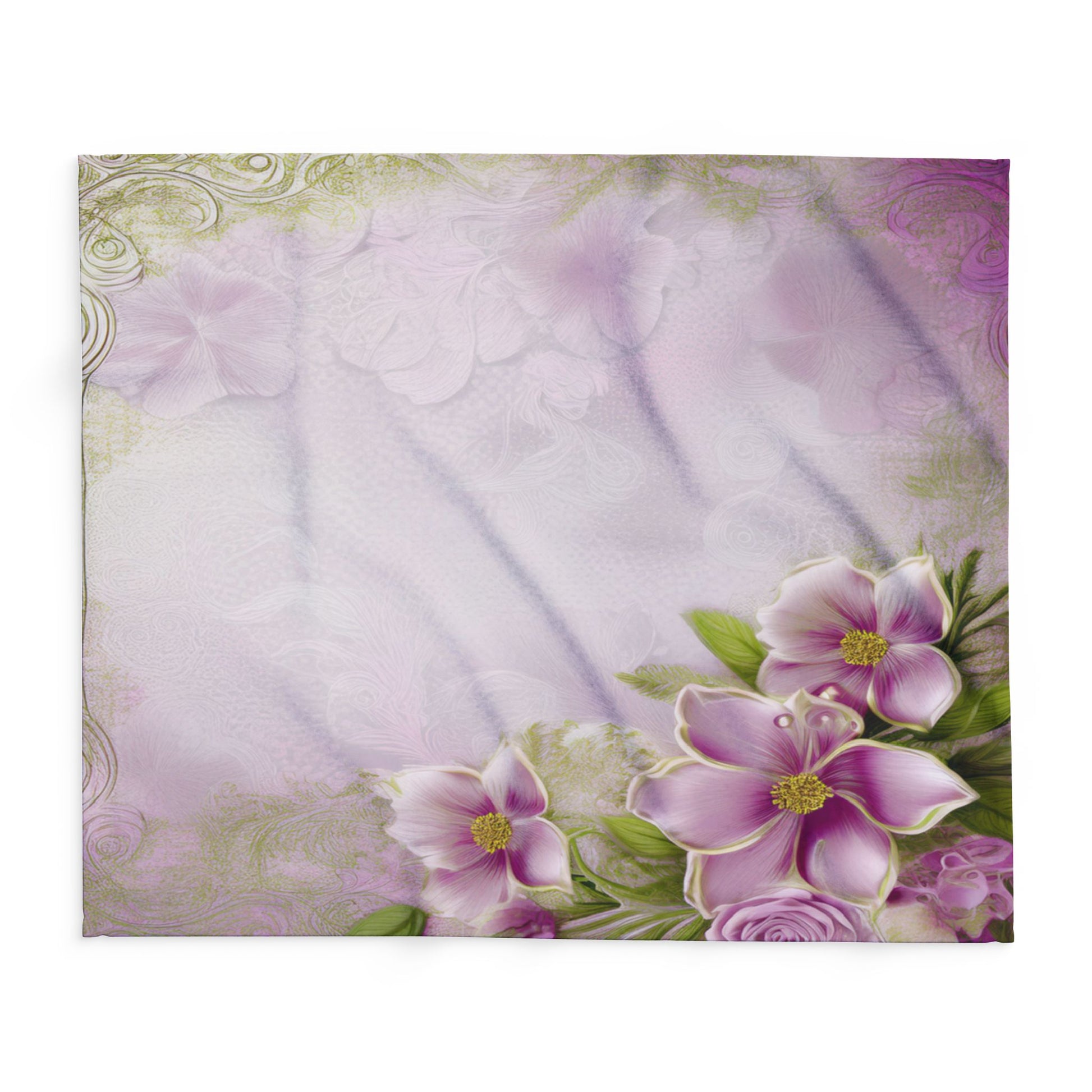 Floral Pink Vintage Fleece Blanket