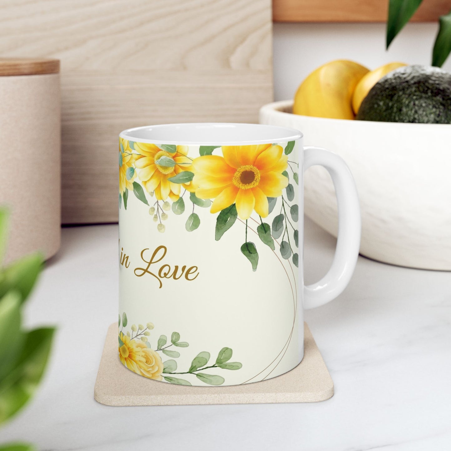 Wrapped in Love Sunflower Ceramic Mug (11oz/15oz)